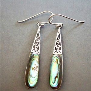 Abalone Sterling Silver Earrings from Thailand